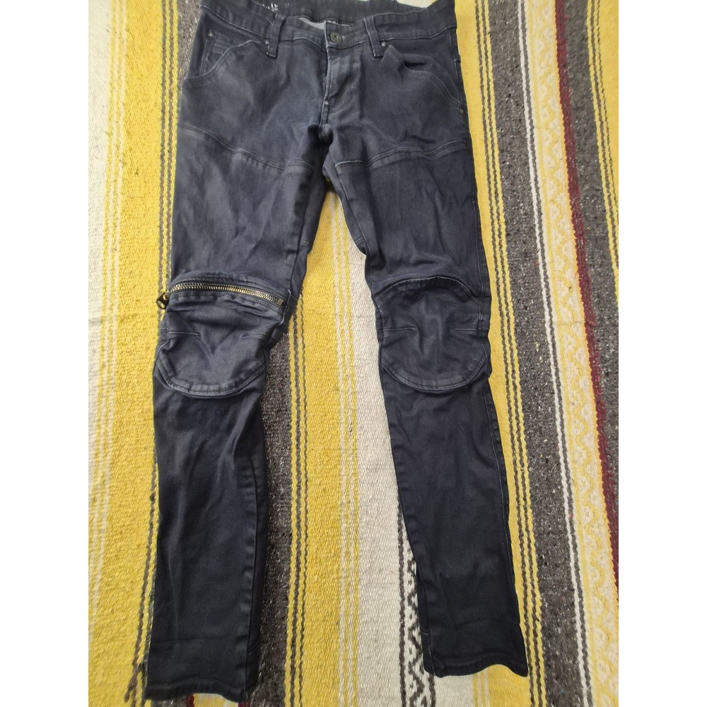 Mens G-Star 5620 3D Zip Knee Super Slim Skinny stretch dark blue jeans 30 x 32